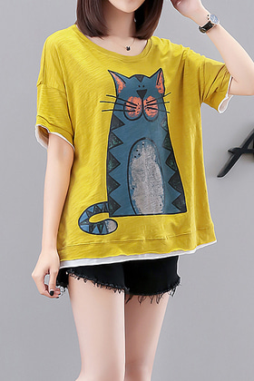 F726MD30 고양이 티셔츠(2색상)