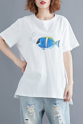 F017MD08 물고기 티셔츠